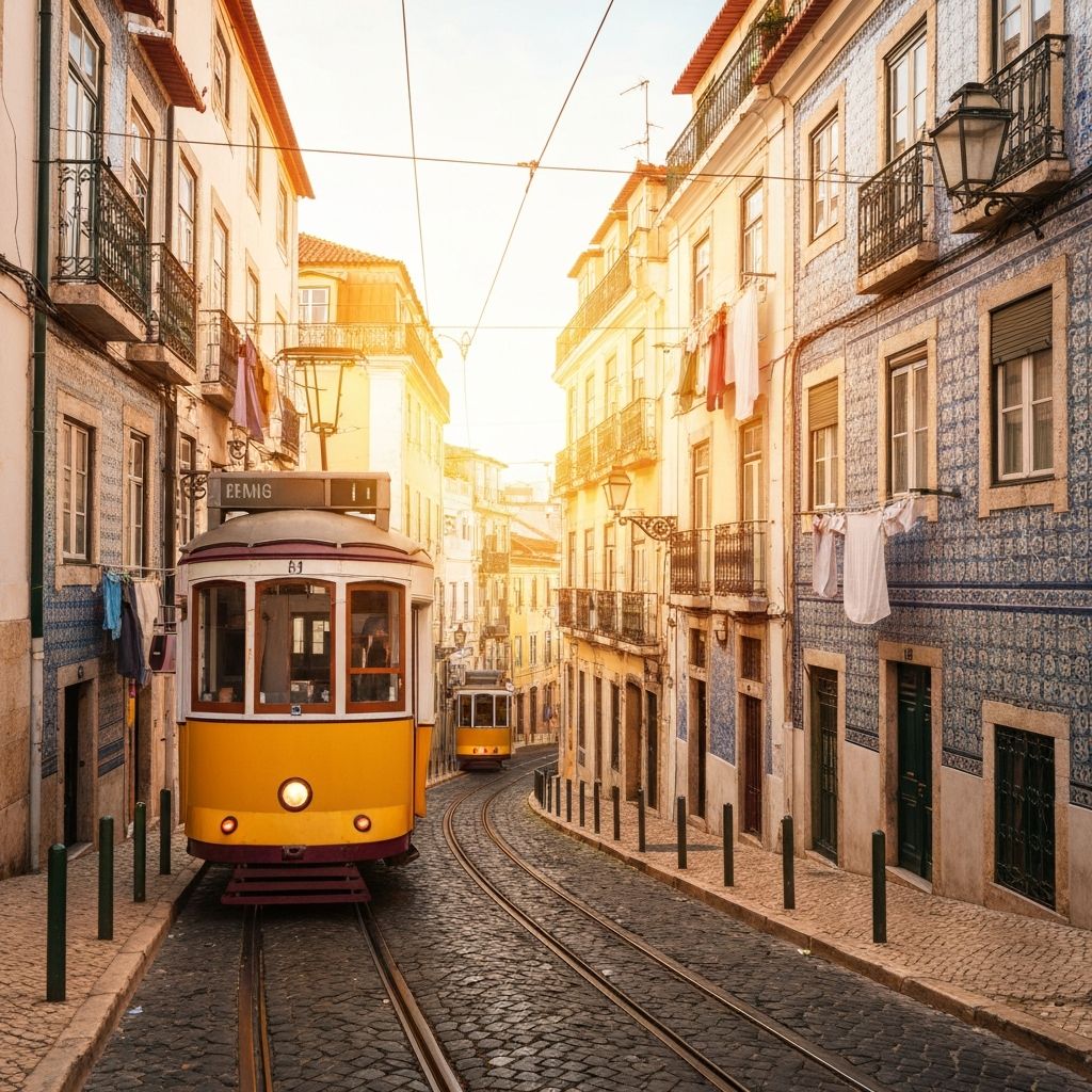 Colorful buildings in Lisbon, Portugal