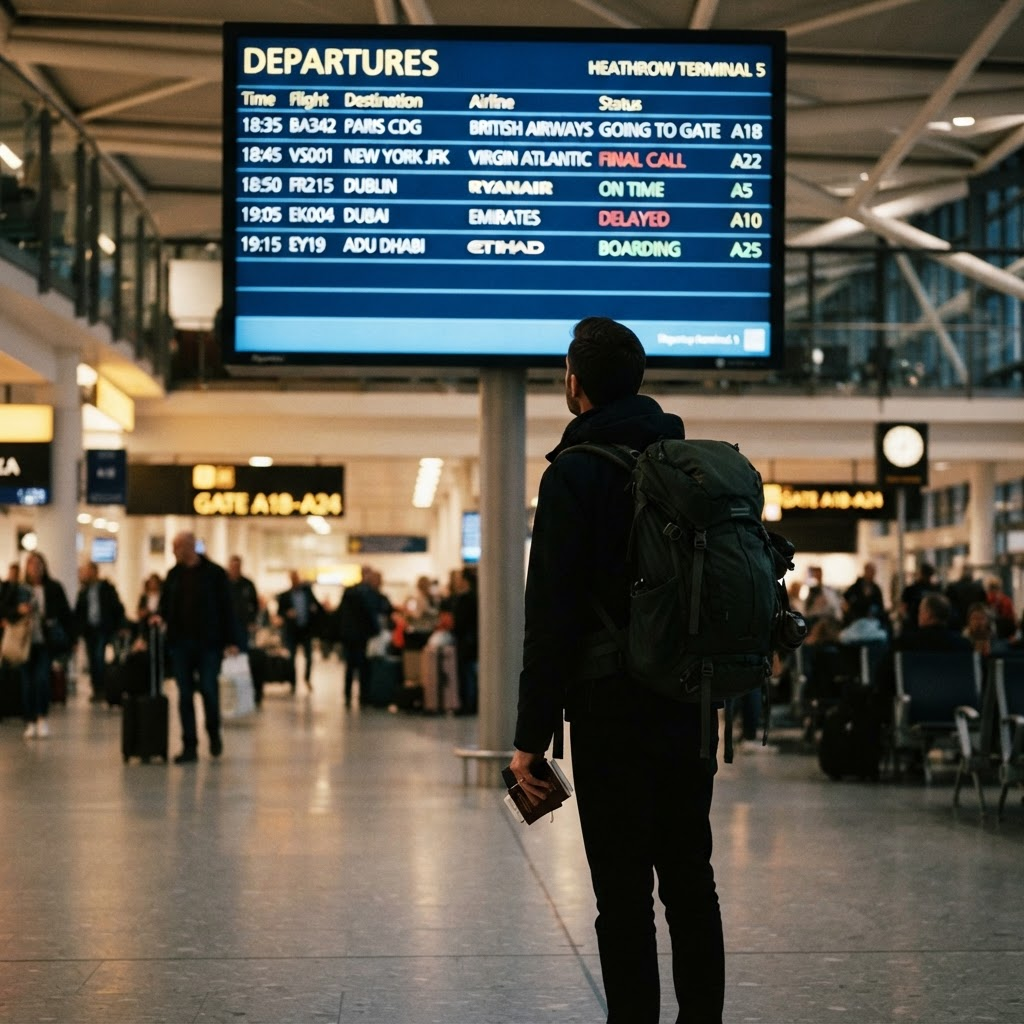 Traveller at a UK airport